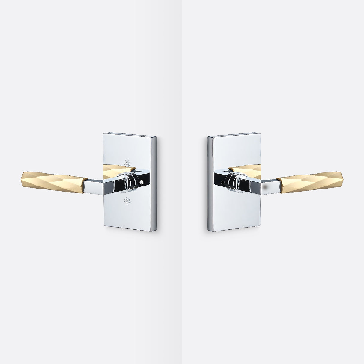 Sure-Loc LV102 26 GRIP-VT SB polished chrome / satin brass privacy door lever