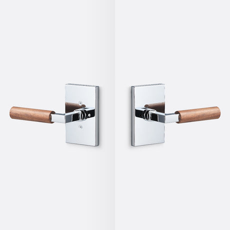 Sure-Loc LV102 26 GRIP-WN polished chrome / walnut privacy door lever