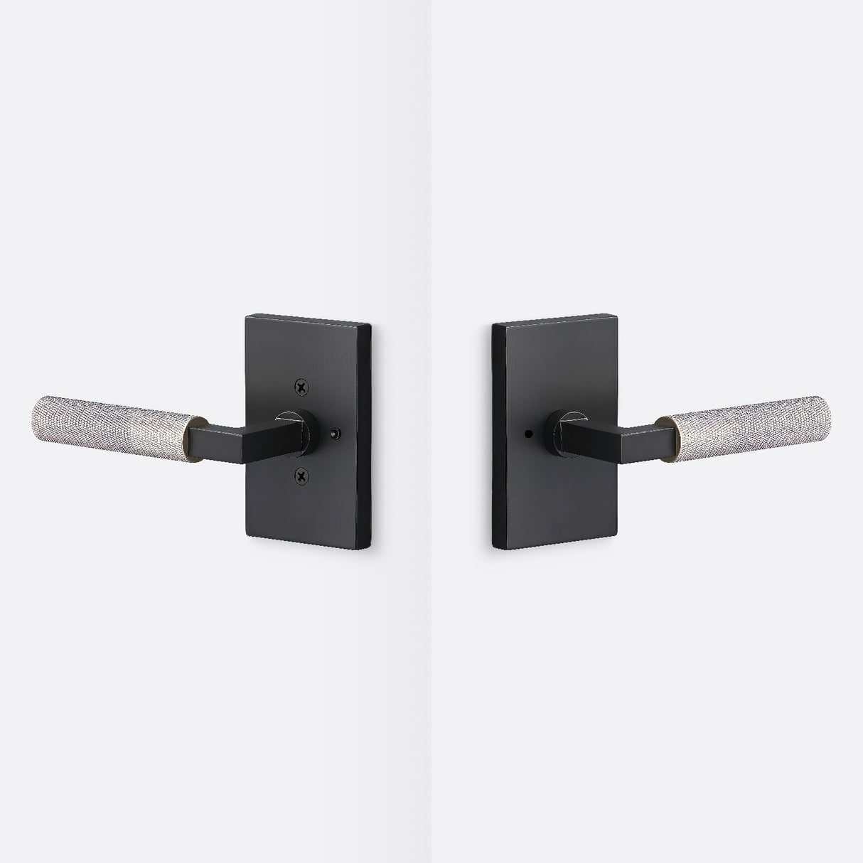Sure-Loc LV102 FBL GRIP-KN 15 flat black / satin nickel privacy door lever