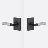 Sure-Loc LV102 FBL GRIP-KN 15 flat black / satin nickel privacy door lever