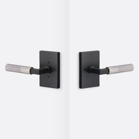 Sure-Loc LV102 FBL GRIP-KN 15 flat black / satin nickel privacy door lever