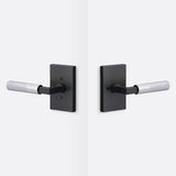 Sure-Loc LV102 FBL GRIP-KN 26 flat black / polished chrome privacy door lever