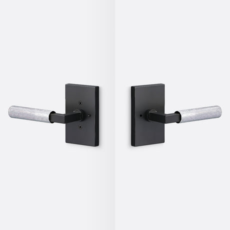 Sure-Loc LV102 FBL GRIP-KN 26 flat black / polished chrome privacy door lever