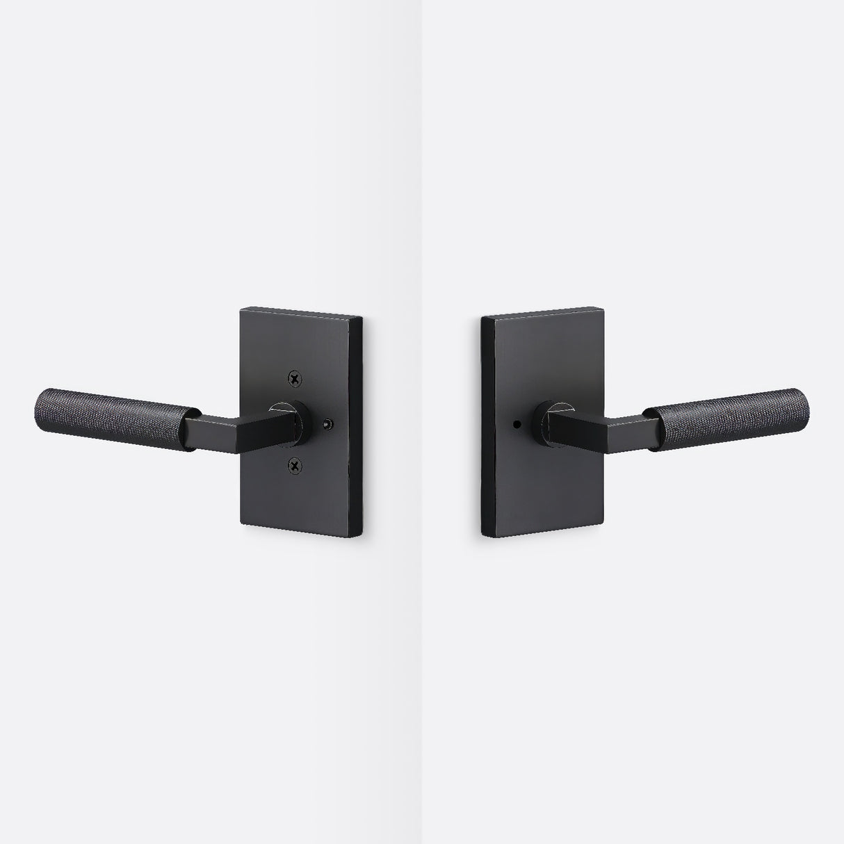 Sure-Loc LV102 FBL GRIP-KN FBL flat black privacy door lever