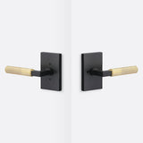 Sure-Loc LV102 FBL GRIP-KN SB flat black / satin brass privacy door lever