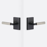 Sure-Loc LV102 FBL GRIP-SKN 15 flat black / satin nickel privacy door lever