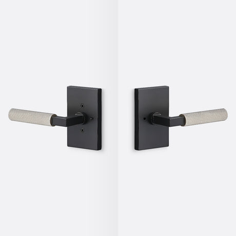 Sure-Loc LV102 FBL GRIP-SKN 15 flat black / satin nickel privacy door lever