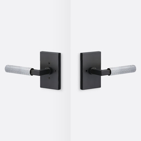 Sure-Loc LV102 FBL GRIP-SKN 26 flat black / polished chrome privacy door lever