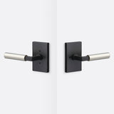 Sure-Loc LV102 FBL GRIP-SM 15 flat black / satin nickel privacy door lever