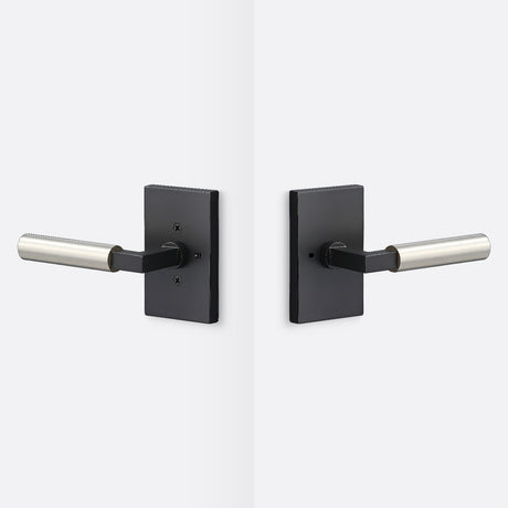 Sure-Loc LV102 FBL GRIP-SM 15 flat black / satin nickel privacy door lever