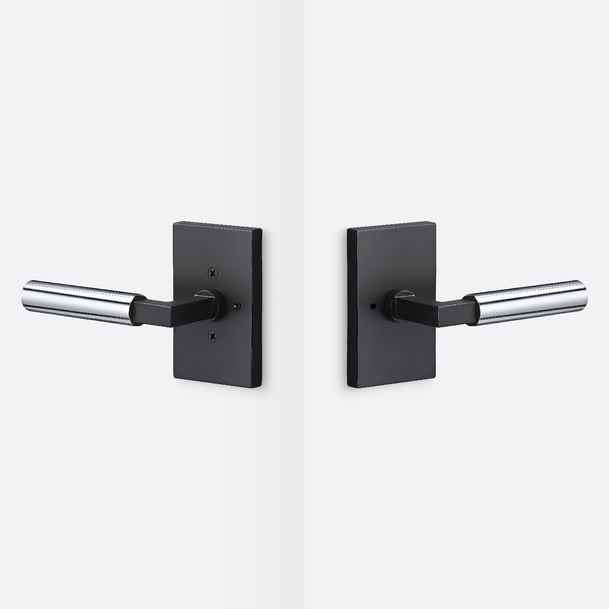 Sure-Loc LV102 FBL GRIP-SM 26 flat black / polished chrome privacy door lever