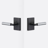 Sure-Loc LV102 FBL GRIP-SM 26 flat black / polished chrome privacy door lever