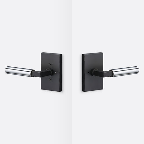 Sure-Loc LV102 FBL GRIP-SM 26 flat black / polished chrome privacy door lever