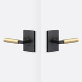 Sure-Loc LV102 FBL GRIP-SM SB flat black / satin brass privacy door lever