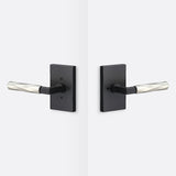 Sure-Loc LV102 FBL GRIP-VT 15 flat black / satin nickel privacy door lever