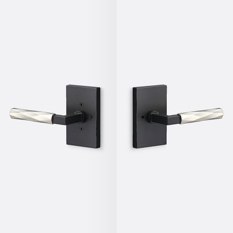Sure-Loc LV102 FBL GRIP-VT 15 flat black / satin nickel privacy door lever