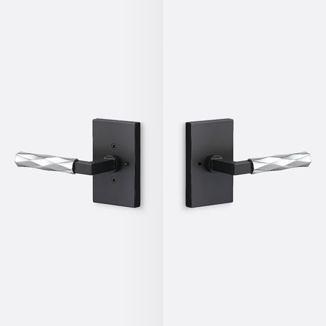 Sure-Loc LV102 FBL GRIP-VT 26 flat black / polished chrome privacy door lever