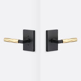 Sure-Loc LV102 FBL GRIP-VT SB flat black / satin brass privacy door lever