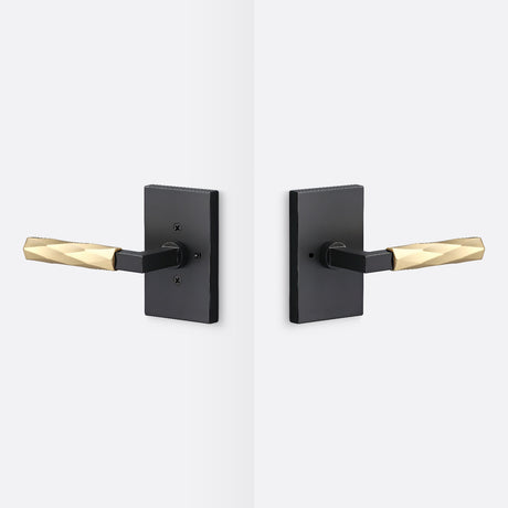 Sure-Loc LV102 FBL GRIP-VT SB flat black / satin brass privacy door lever