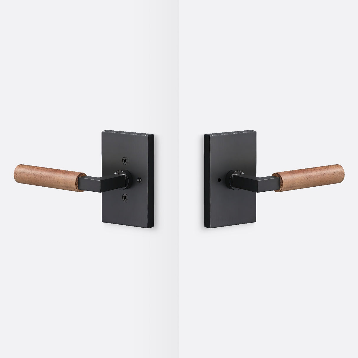 Sure-Loc LV102 FBL GRIP-WN flat black / walnut privacy door lever