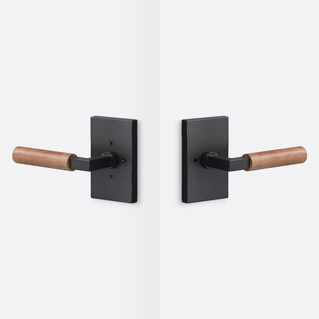 Sure-Loc LV102 FBL GRIP-WN flat black / walnut privacy door lever