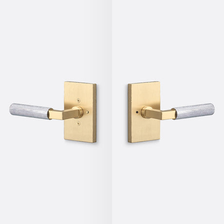 Sure-Loc LV102 SB GRIP-KN 26 satin brass / polished chrome privacy door lever