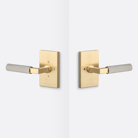 Sure-Loc LV102 SB GRIP-SKN 15 satin brass / satin nickel privacy door lever