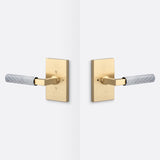 Sure-Loc LV102 SB GRIP-SKN 26 satin brass / polished chrome privacy door lever