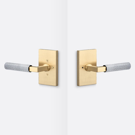 Sure-Loc LV102 SB GRIP-SKN 26 satin brass / polished chrome privacy door lever