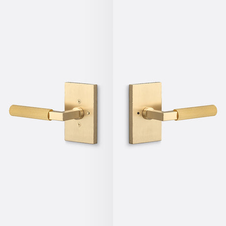 Sure-Loc LV102 SB GRIP-SKN SB satin brass privacy door lever