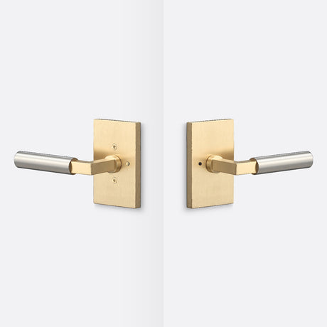 Sure-Loc LV102 SB GRIP-SM 15 satin brass / satin nickel privacy door lever