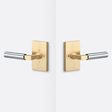 Sure-Loc LV102 SB GRIP-SM 26 satin brass / polished chrome privacy door lever