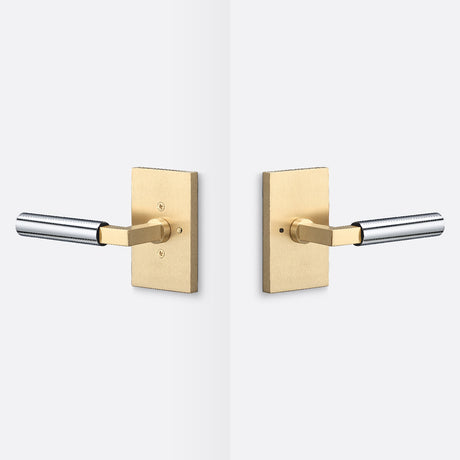 Sure-Loc LV102 SB GRIP-SM 26 satin brass / polished chrome privacy door lever