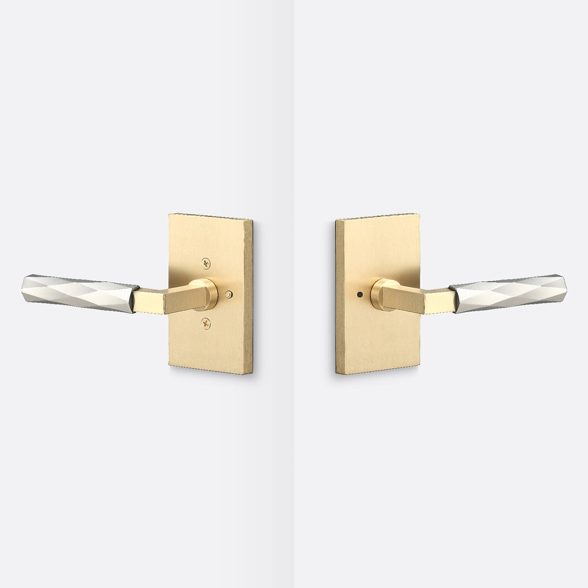 Sure-Loc LV102 SB GRIP-VT 15 satin brass / satin nickel privacy door lever