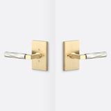 Sure-Loc LV102 SB GRIP-VT 15 satin brass / satin nickel privacy door lever