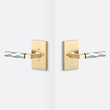 Sure-Loc LV102 SB GRIP-VT 26 satin brass / polished chrome privacy door lever
