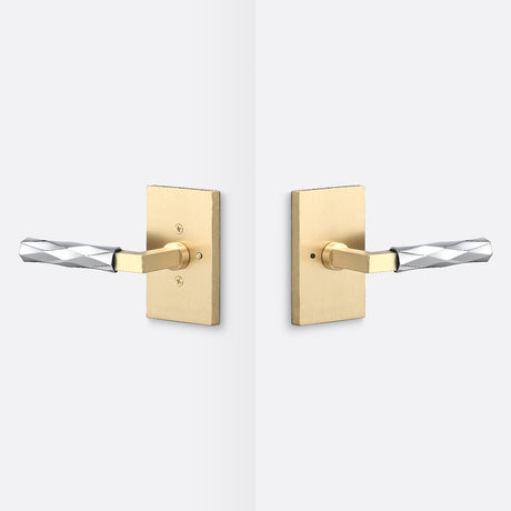 Sure-Loc LV102 SB GRIP-VT 26 satin brass / polished chrome privacy door lever