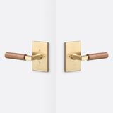 Sure-Loc LV102 SB GRIP-WN satin brass / walnut privacy door lever