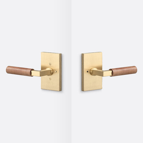 Sure-Loc LV102 SB GRIP-WN satin brass / walnut privacy door lever