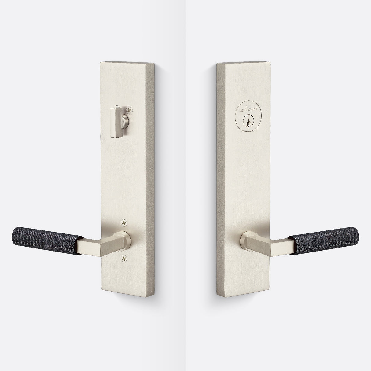 Sure-Loc LV307 15-GRIP KN FBL satin nickel / flat black single cylinder handleset