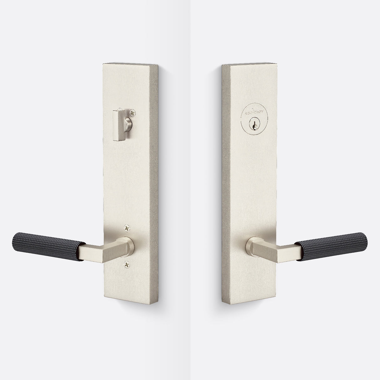 Sure-Loc LV307 15-GRIP SKN FBL satin nickel / flat black single cylinder handleset
