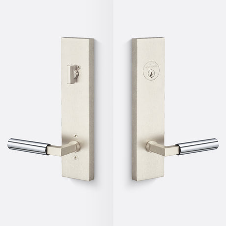 Sure-Loc LV307 15-GRIP SM 26 satin nickel / polished chrome single cylinder handleset