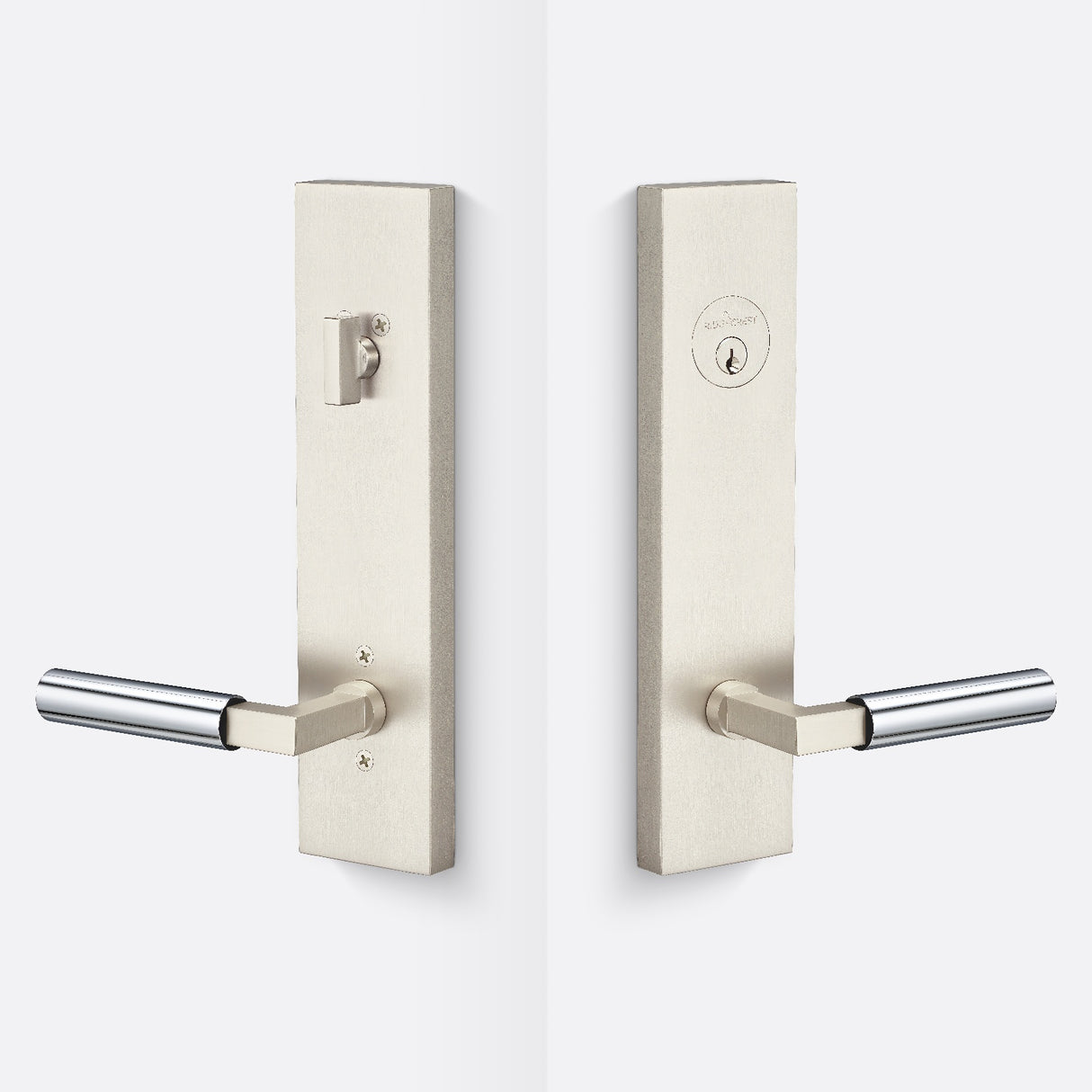 Sure-Loc LV307 15-GRIP SM 26 satin nickel / polished chrome single cylinder handleset