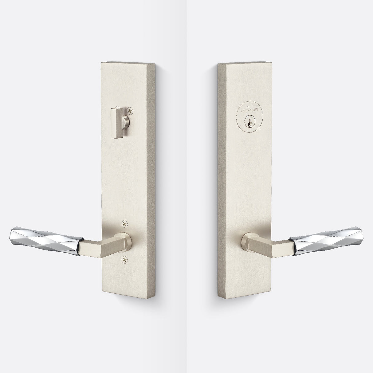 Sure-Loc LV307 15-GRIP VT 26 satin nickel / polished chrome single cylinder handleset