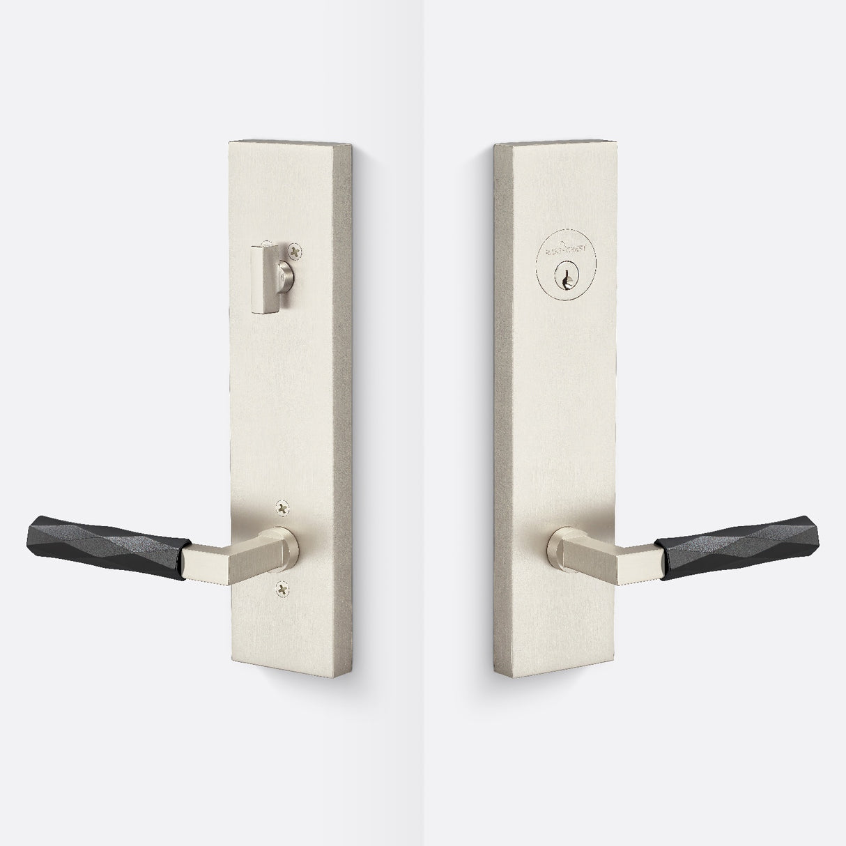 Sure-Loc LV307 15-GRIP VT FBL satin nickel / flat black single cylinder handleset