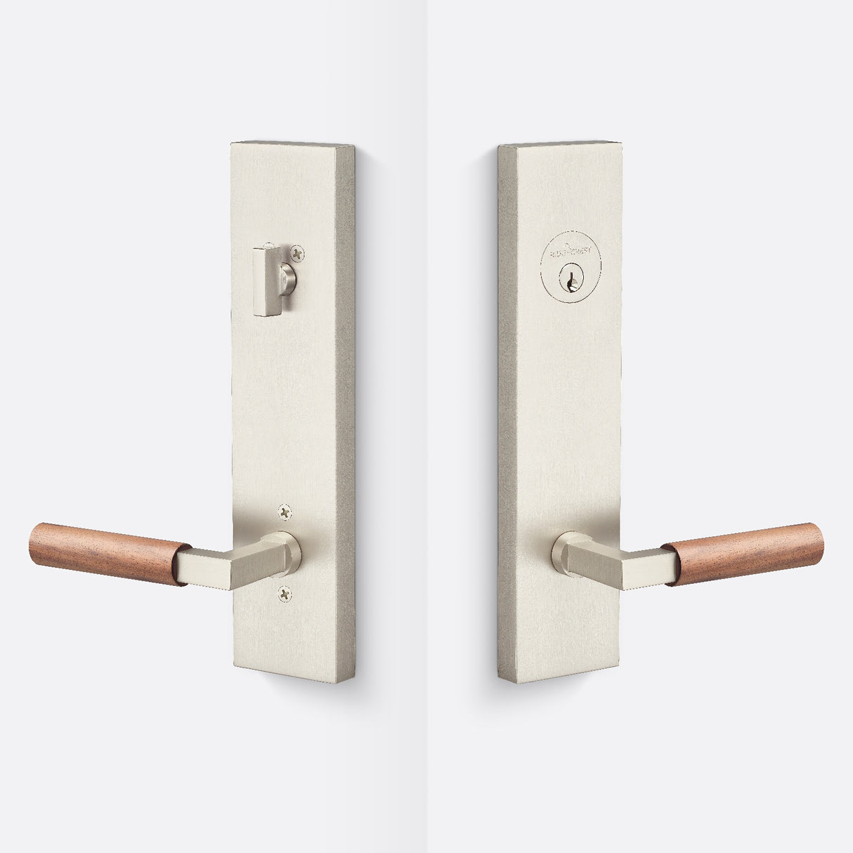 Sure-Loc LV307 15-GRIP WN satin nickel / walnut single cylinder handleset