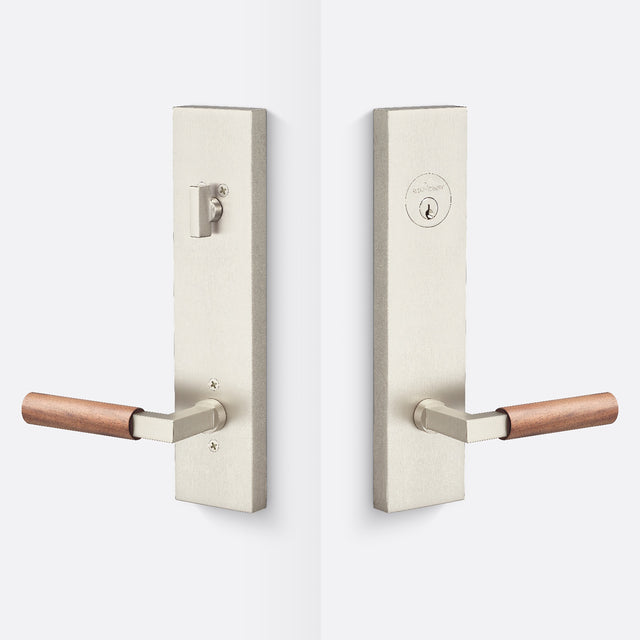 Sure-Loc LV307 15-GRIP WN satin nickel / walnut single cylinder handleset