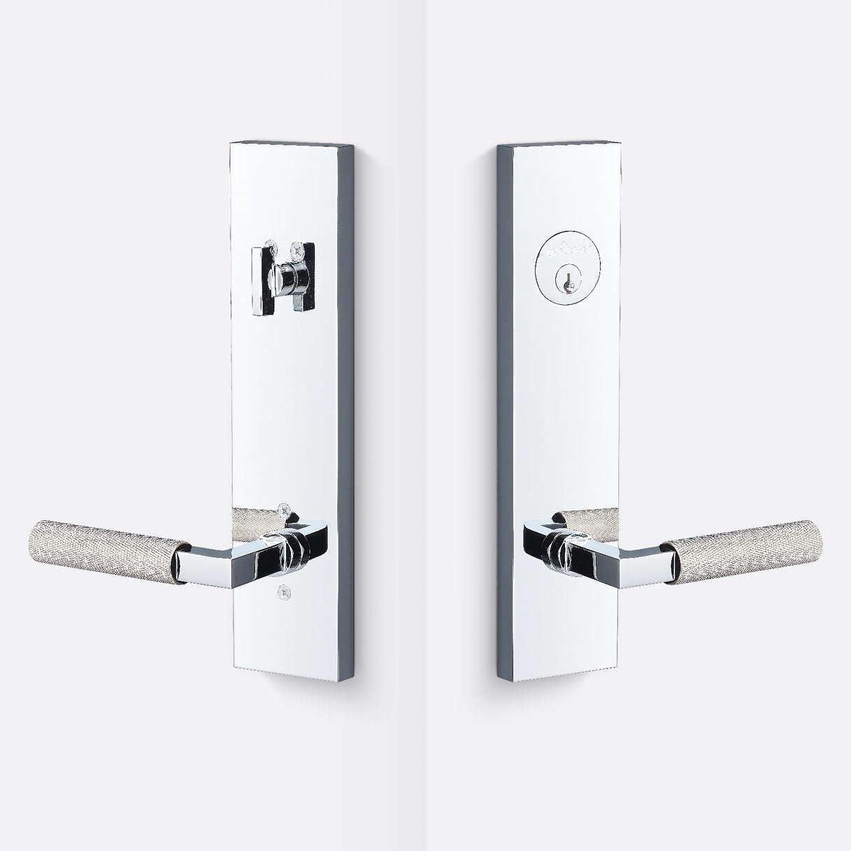 Sure-Loc LV307 26-GRIP KN 15 polished chrome / satin nickel single cylinder handleset