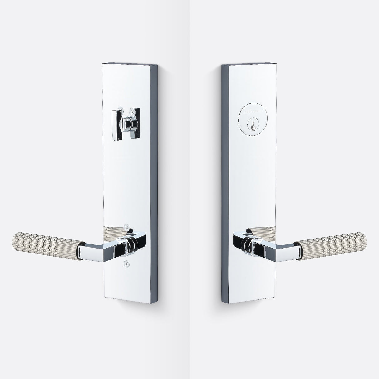 Sure-Loc LV307 26-GRIP SKN 15 polished chrome / satin nickel single cylinder handleset