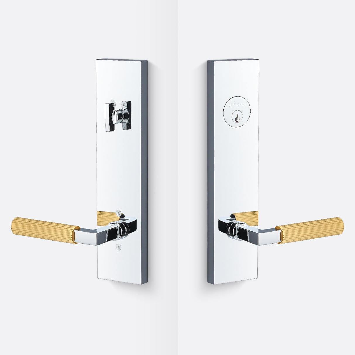 Sure-Loc LV307 26-GRIP SKN SB polished chrome / satin brass single cylinder handleset
